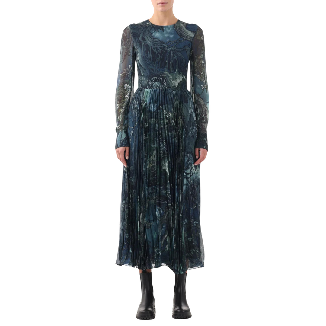 Pleated Chiffon Dress