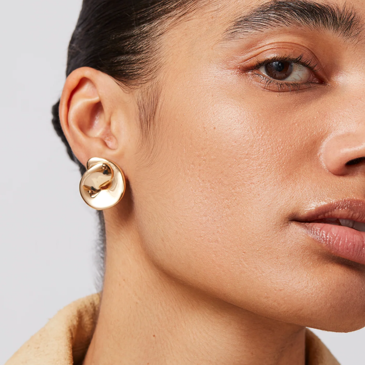 Rio Button Earrings - Gold
