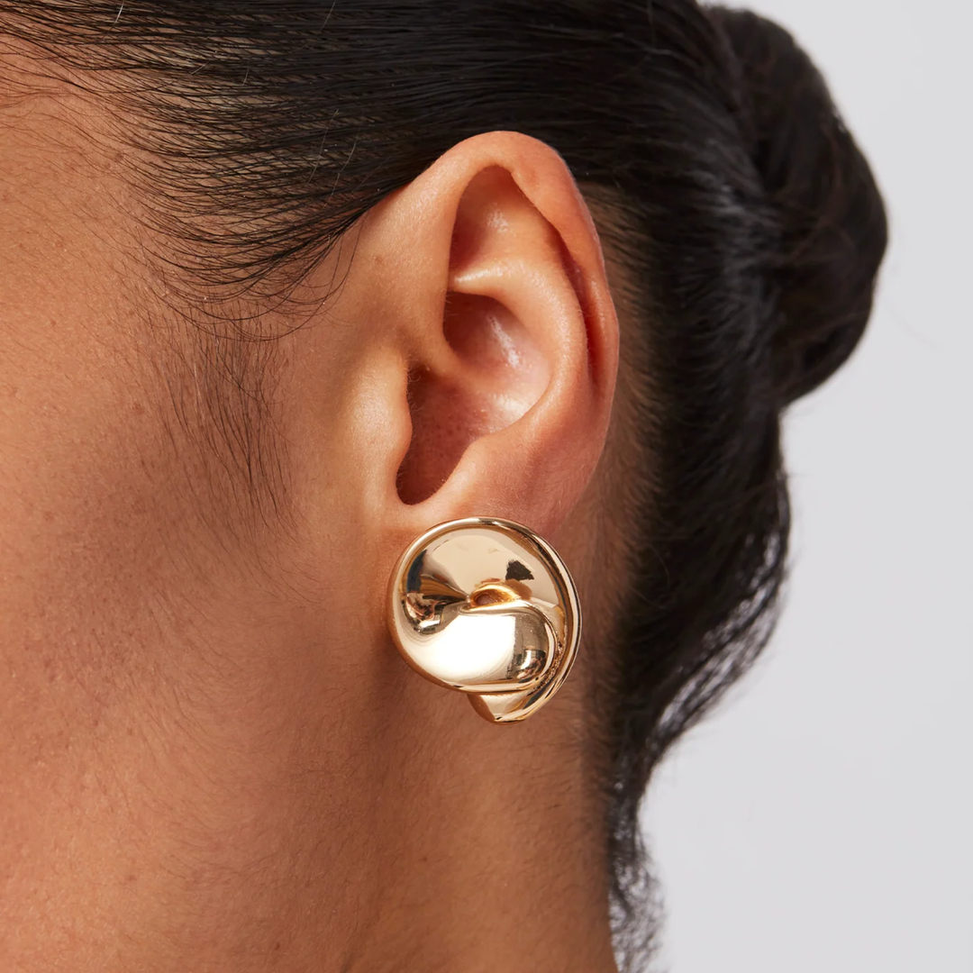 Rio Button Earrings - Gold