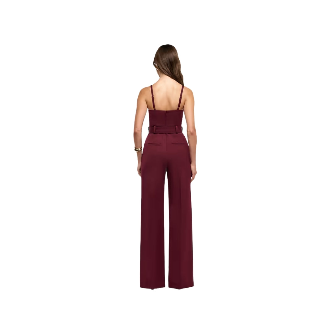 Jessa Bustier Tailored Jumpsuit in Deep Port