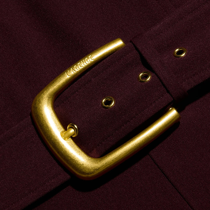 Jessa Bustier Tailored Jumpsuit in Deep Port