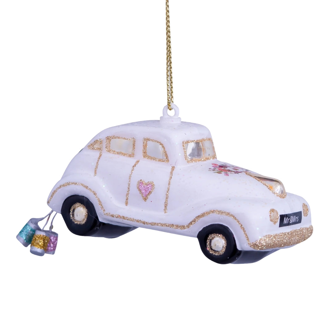 Just Married Wedding Car Ornament