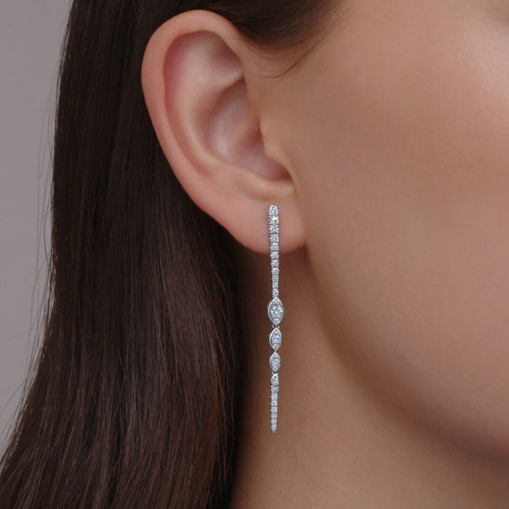 Vine Diamond WG Drop Earrings
