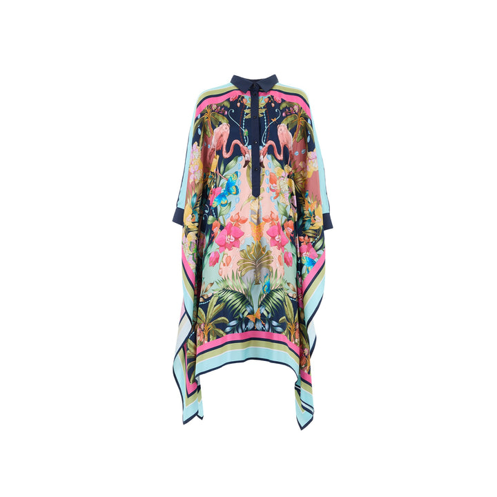 Kafka 90 Dress in Flamingo/Navy