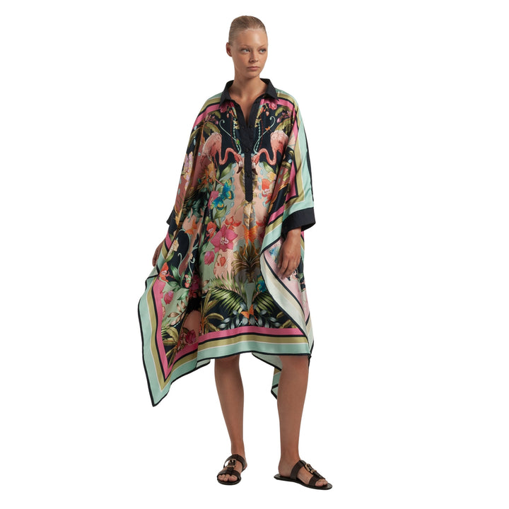 Kafka 90 Dress in Flamingo/Navy