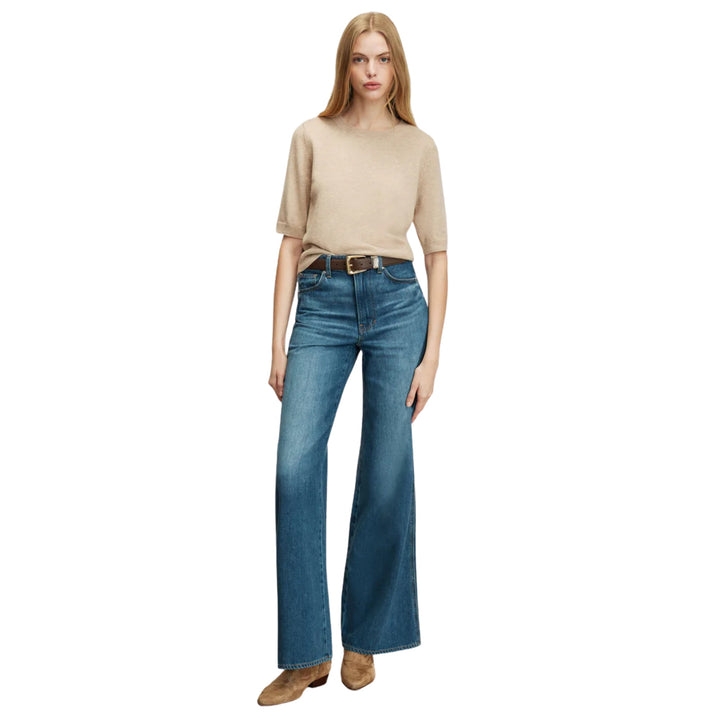 Kasey Mid Rise Wide Leg in Bright Blue