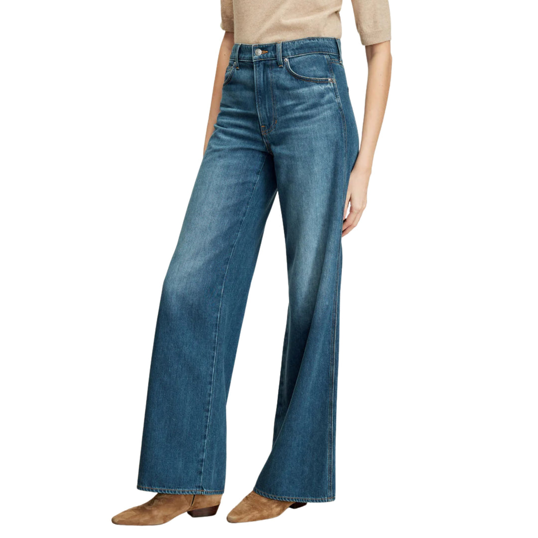 Kasey Mid Rise Wide Leg in Bright Blue