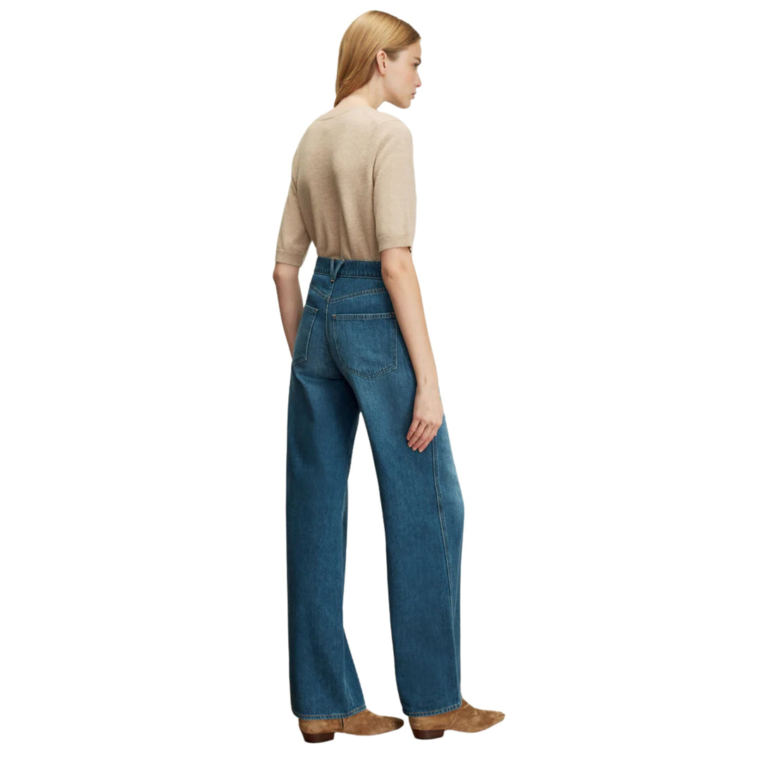 Kasey Mid Rise Wide Leg in Bright Blue