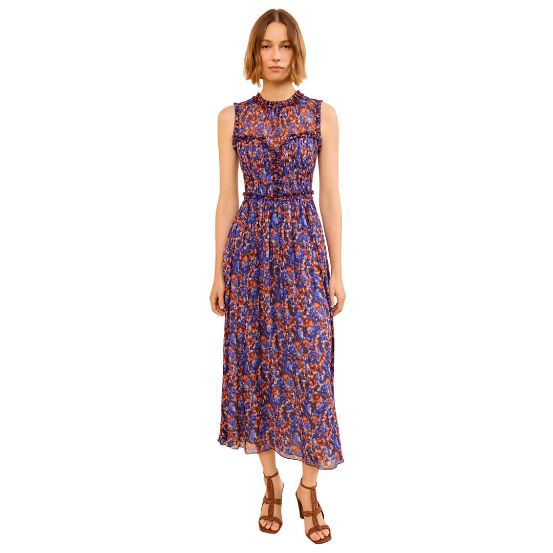 Kasia Sleeveless Silk Dress in Violet