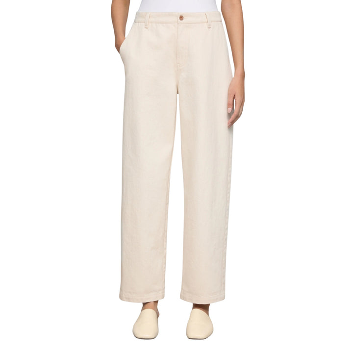 Kent Barrel Leg Jean in Washed Ecru