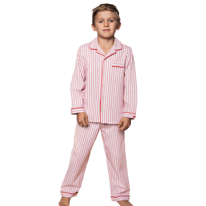 Kids Antique Red Ticking Pajama Set