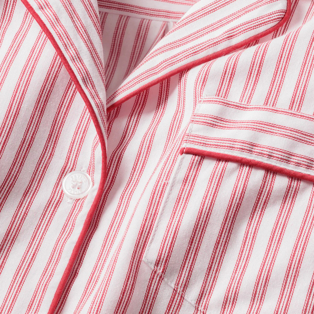 Kids Antique Red Ticking Pajama Set
