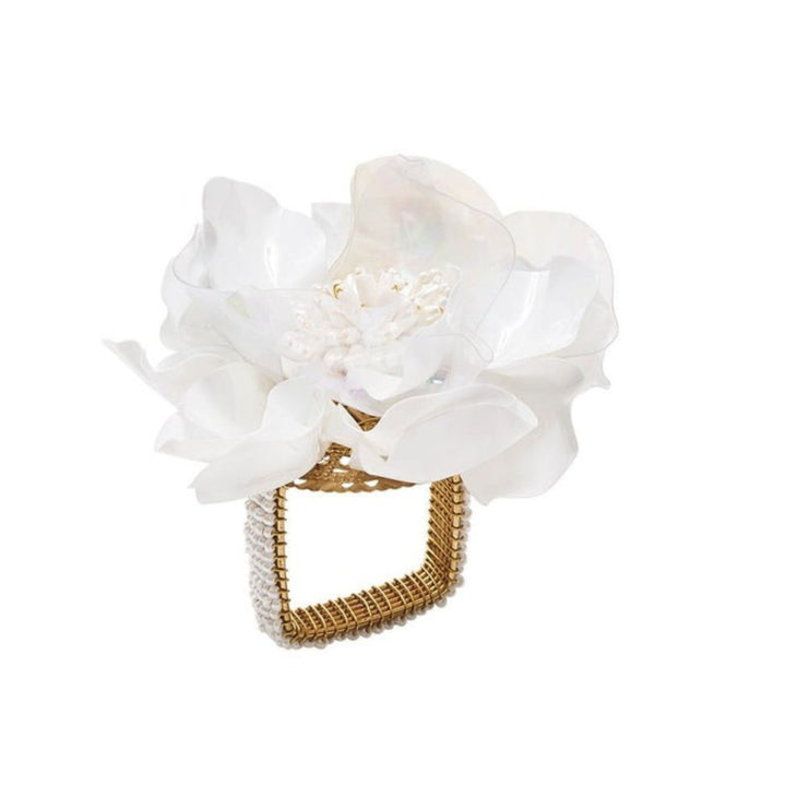 Gardenia Napkin Ring - White - NONE