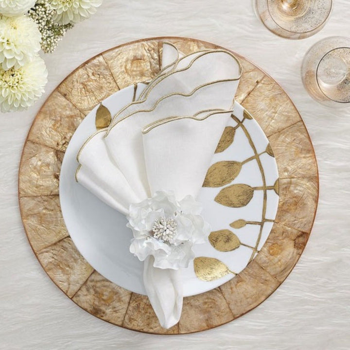 Gardenia Napkin Ring - White - NONE