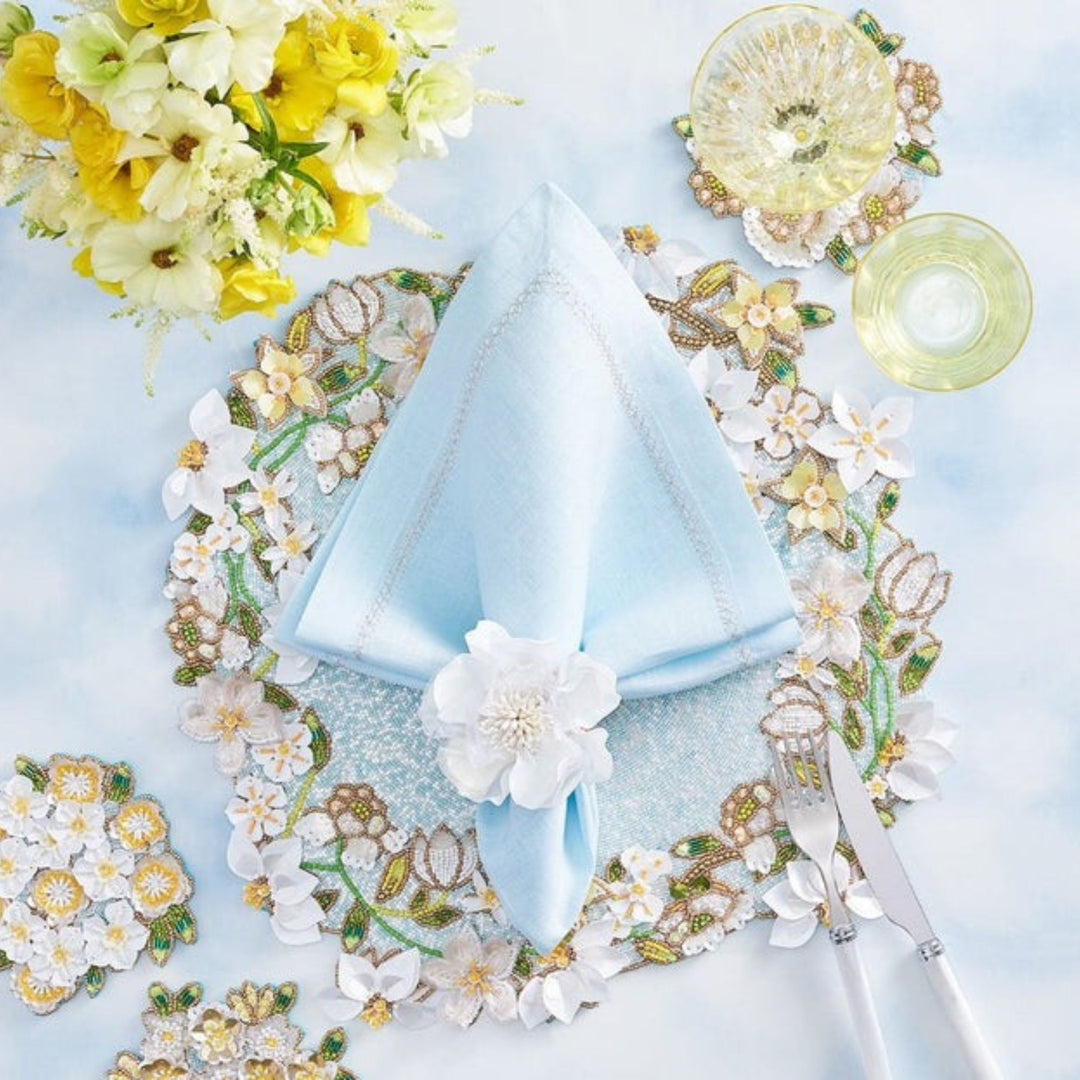 Gardenia Napkin Ring - White - NONE