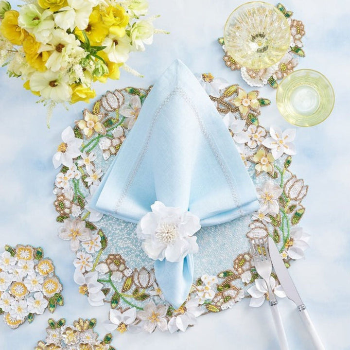 Gardenia Napkin Ring - White - NONE