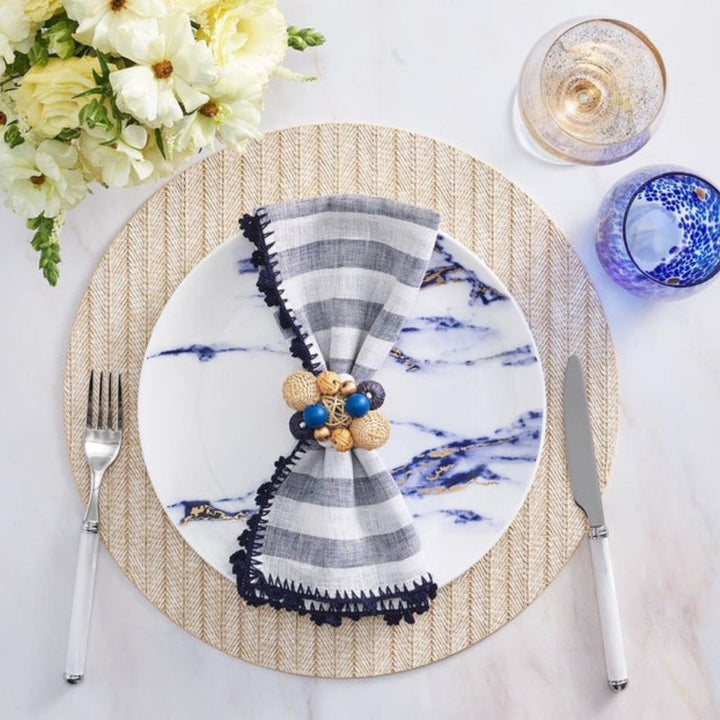 Linea Napkin - White/Blue - NONE