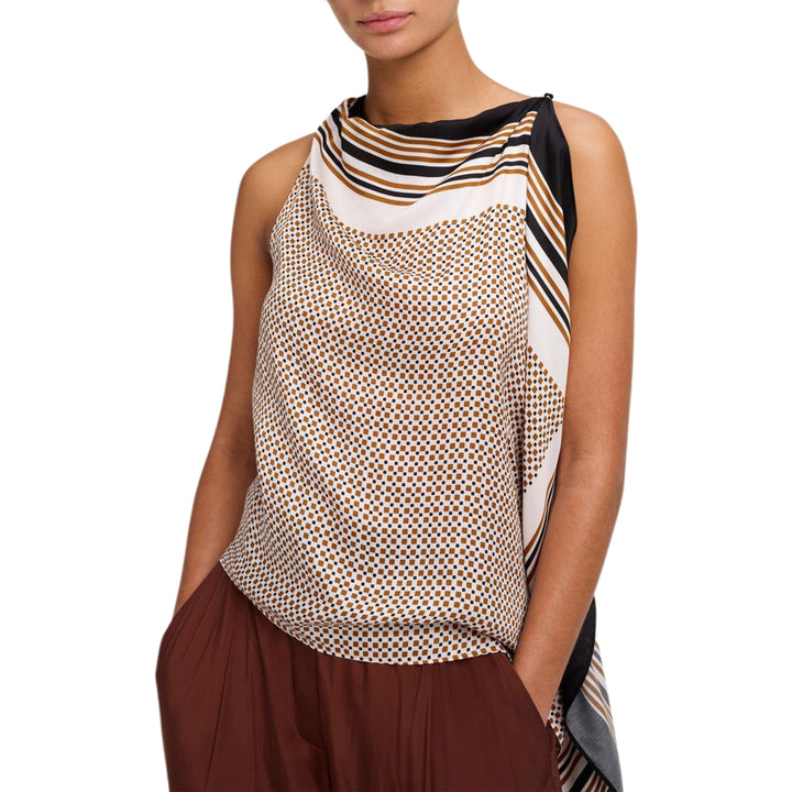 Kit Top in Black/Caramel Dotted
