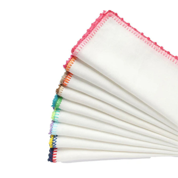 Knotted Edge Napkin  - White/Pink/Blush