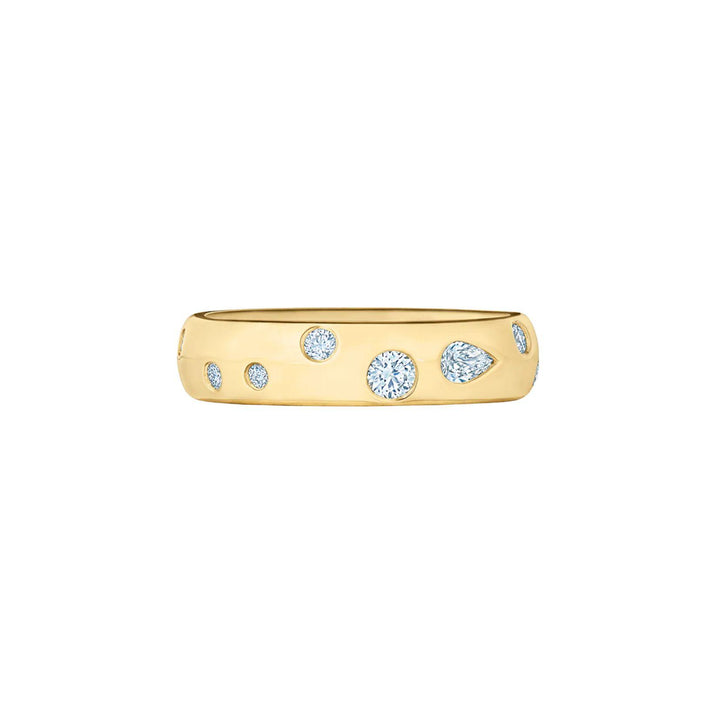 Cobblestone Ring with Round and Pear Diamonds