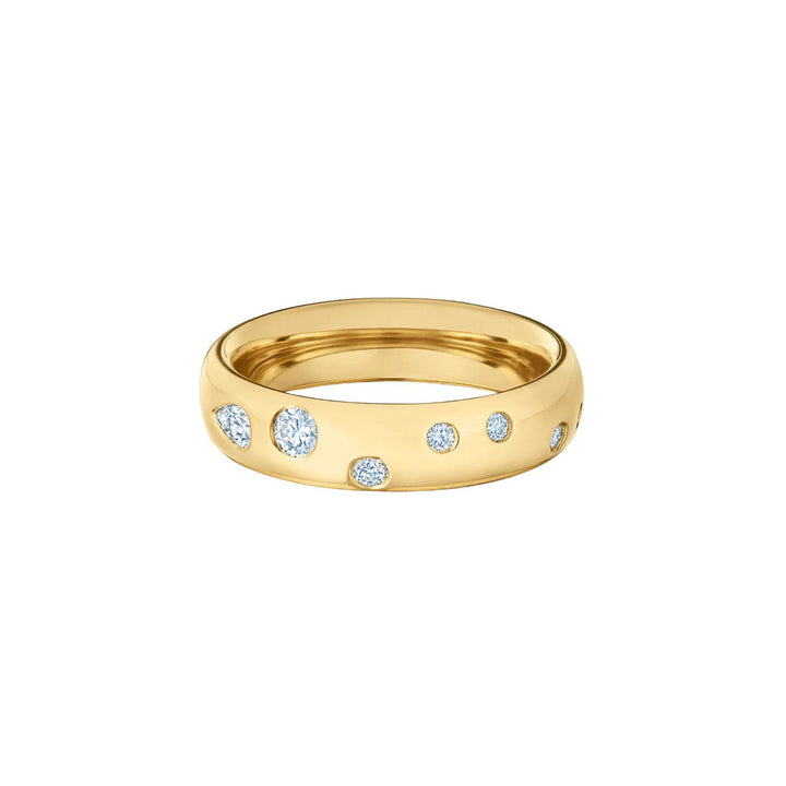 Cobblestone Ring with Round and Pear Diamonds