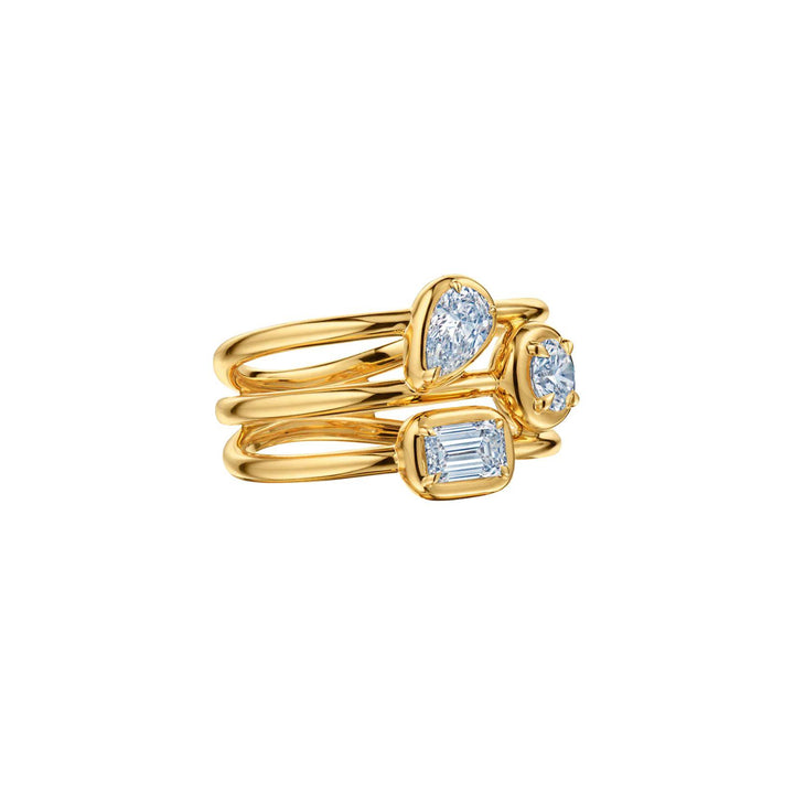 Starry Night Three-Row Ring