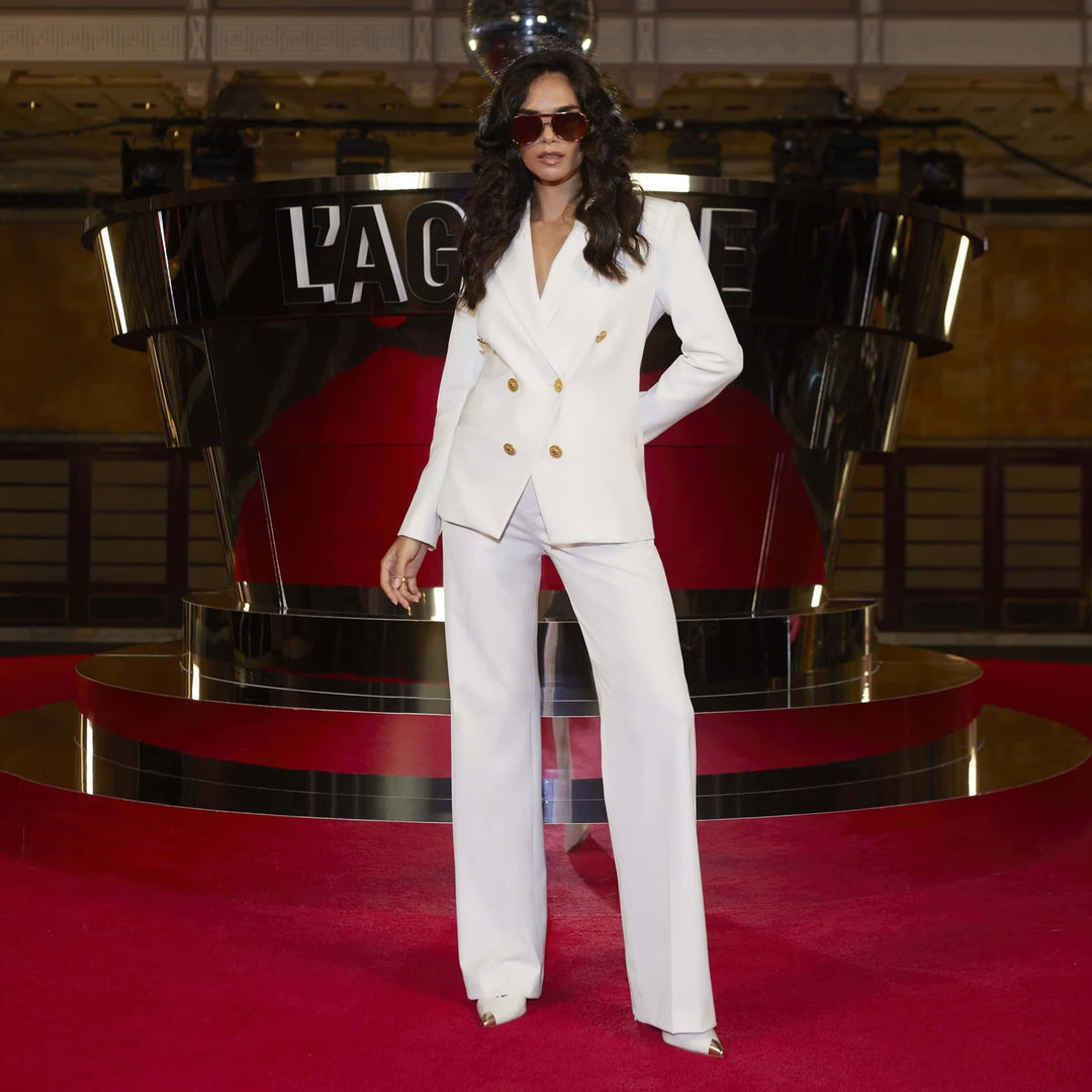 Kyomi Double Breasted Blazer in White