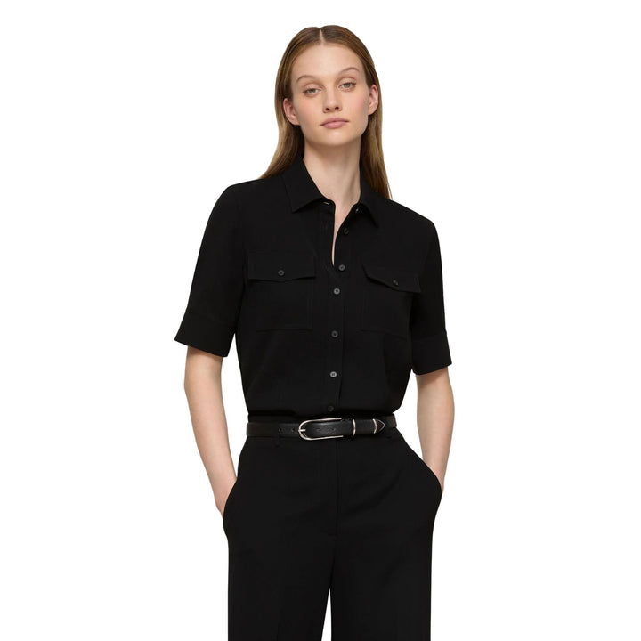 Short Sleeve Patch Pocket Blouse