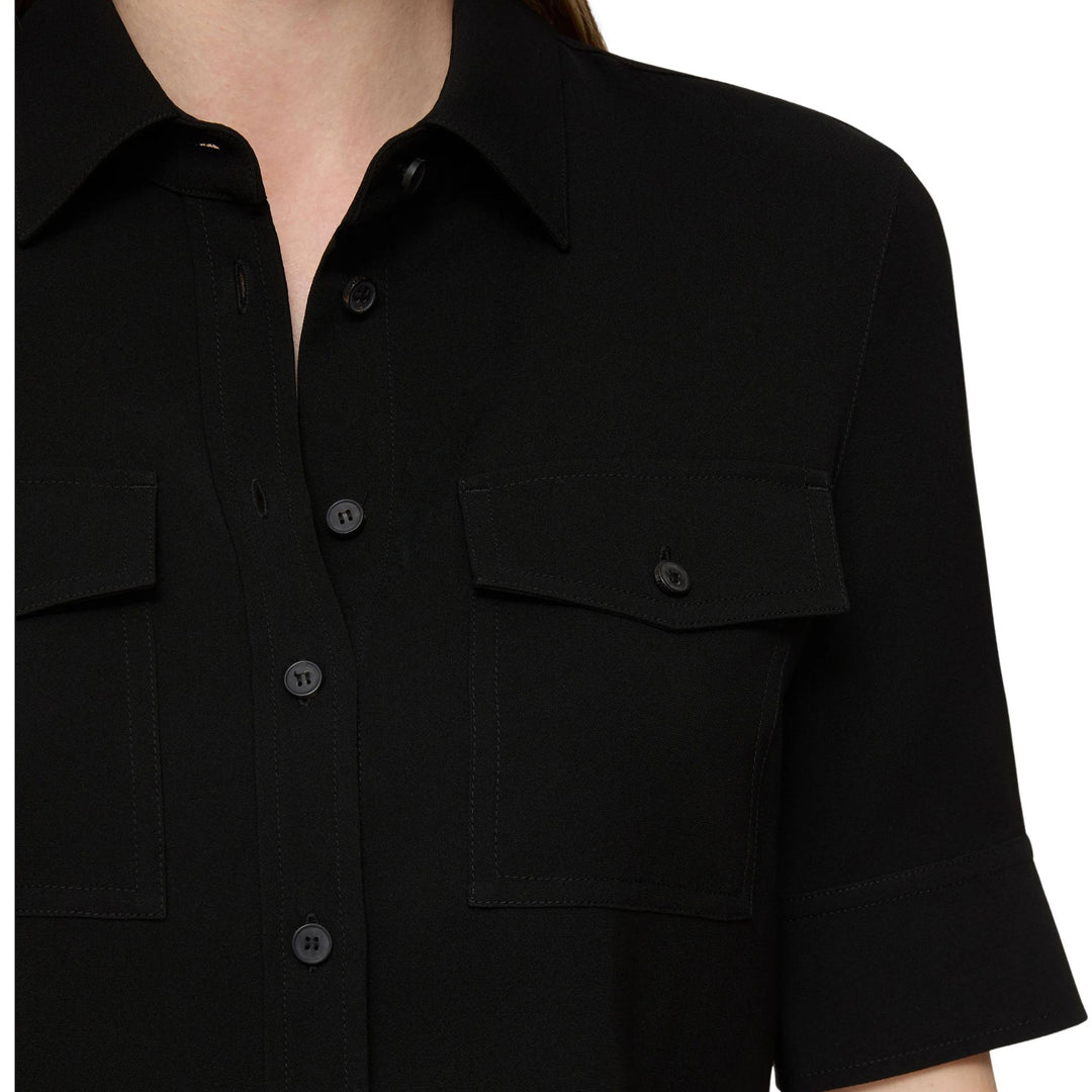 Short Sleeve Patch Pocket Blouse
