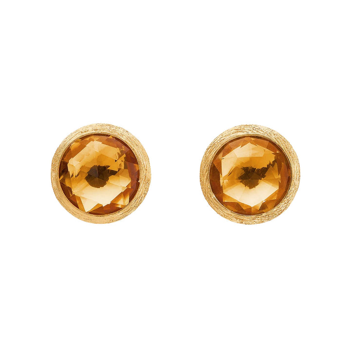 Jaipur Color Citrine Stud Earrings 18K YG