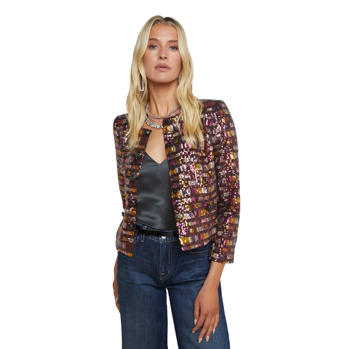 Caprina Bracelet Sleeve Jacket in Wisteria/Desert