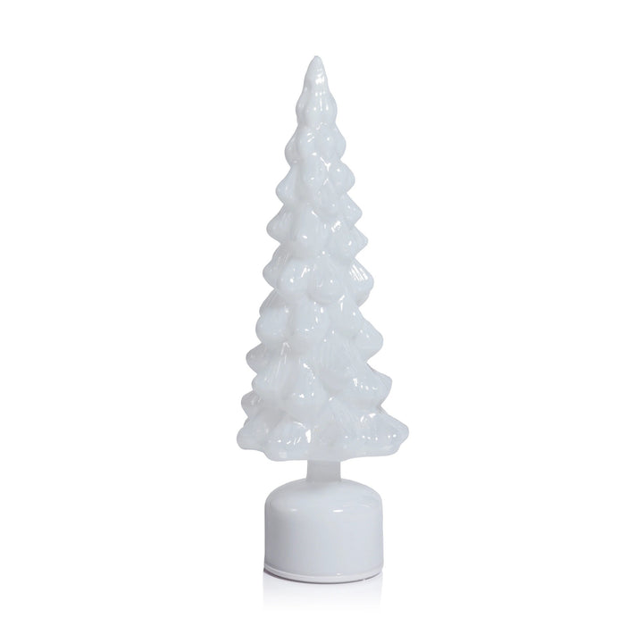 LED Rotating Tree - 15.75" - White Opal