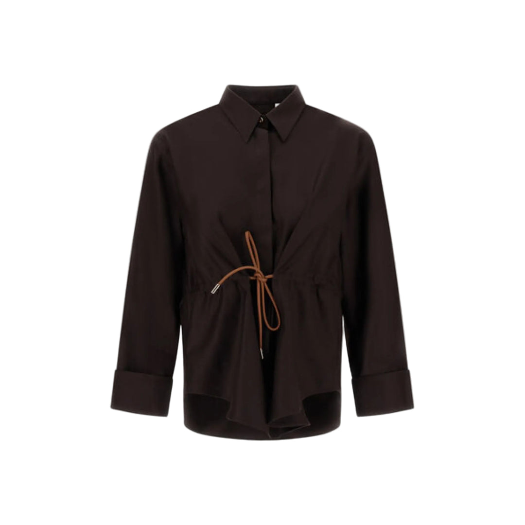 LP FINE WOOL SILK SHIRT WITH DRAWSTRING WAIST
