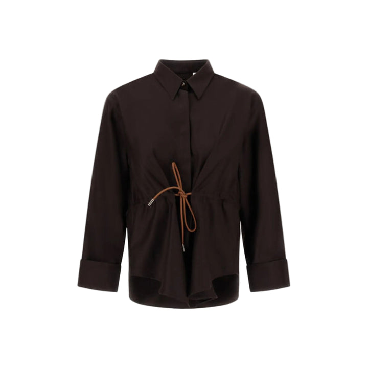 LP FINE WOOL SILK SHIRT WITH DRAWSTRING WAIST