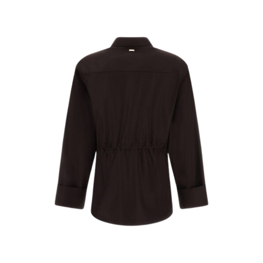 LP FINE WOOL SILK SHIRT WITH DRAWSTRING WAIST