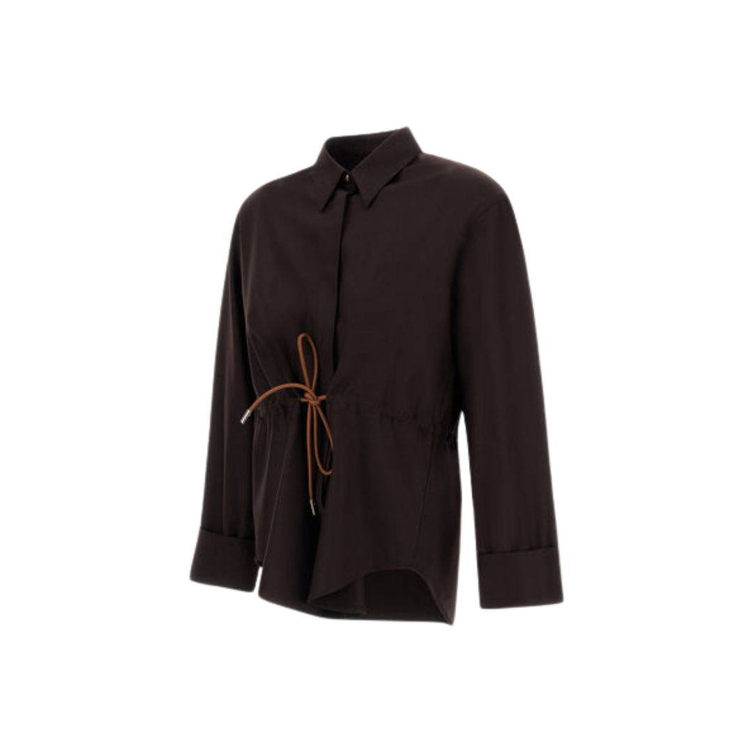 LP FINE WOOL SILK SHIRT WITH DRAWSTRING WAIST