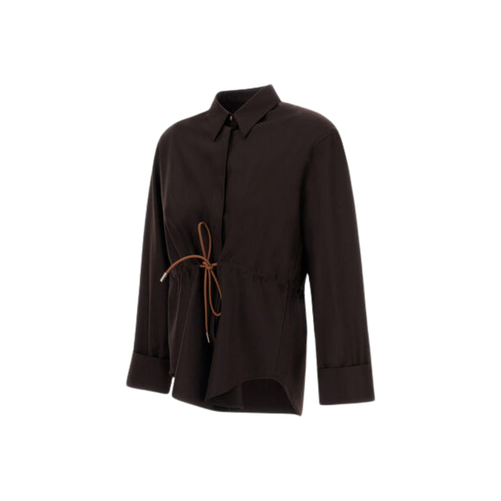 LP FINE WOOL SILK SHIRT WITH DRAWSTRING WAIST