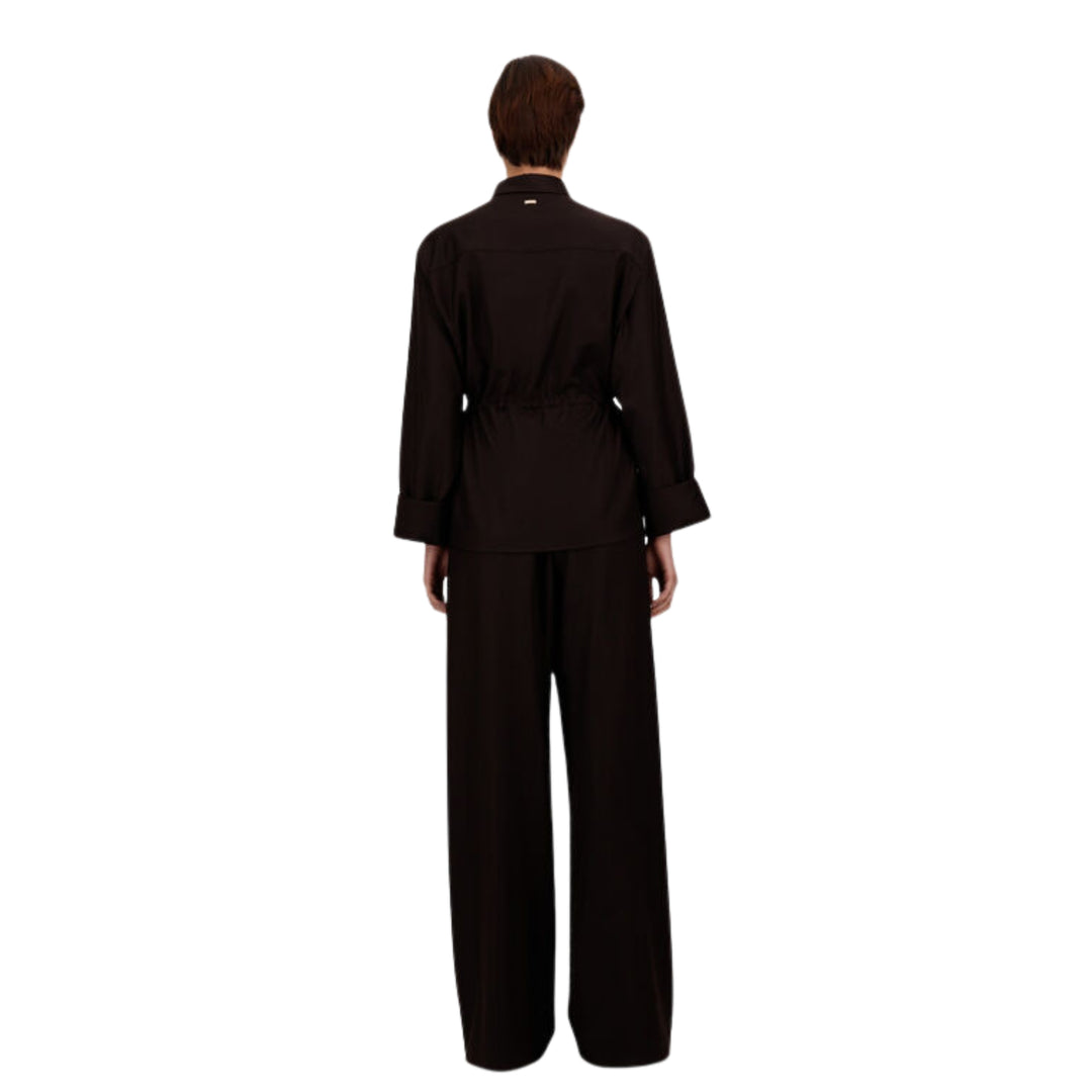 LP FINE WOOL SILK SHIRT WITH DRAWSTRING WAIST