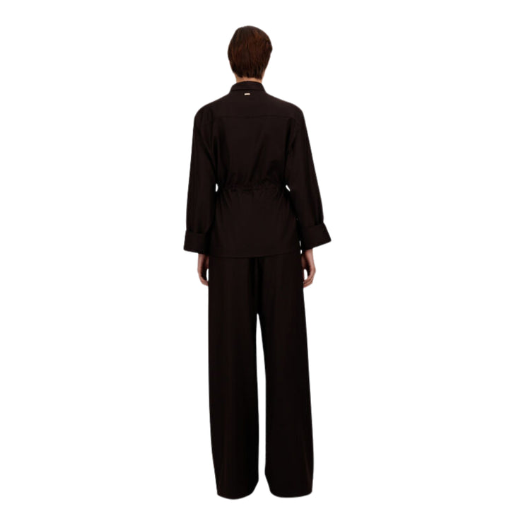 LP FINE WOOL SILK SHIRT WITH DRAWSTRING WAIST