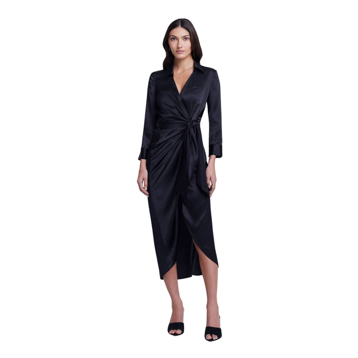 Kadi Long Wrap Dress - Black