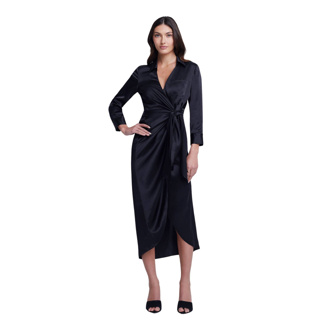 Kadi Long Wrap Dress - Black