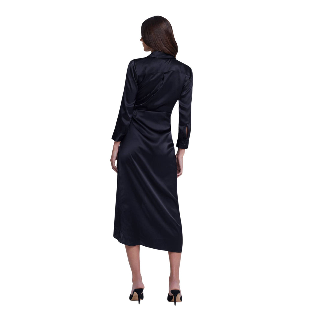 Kadi Long Wrap Dress - Black