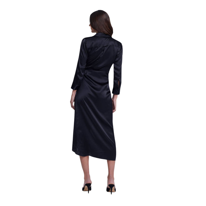 Kadi Long Wrap Dress - Black