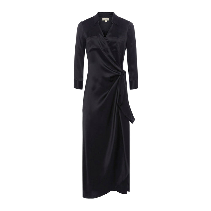 Kadi Long Wrap Dress - Black
