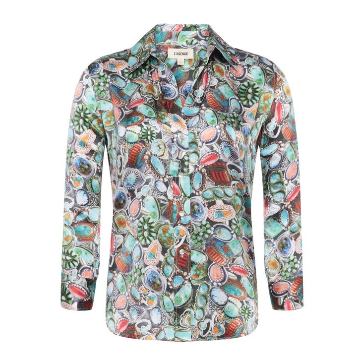Multi Mix Turquoise Rings Dani 3/4 Sleeve Blouse