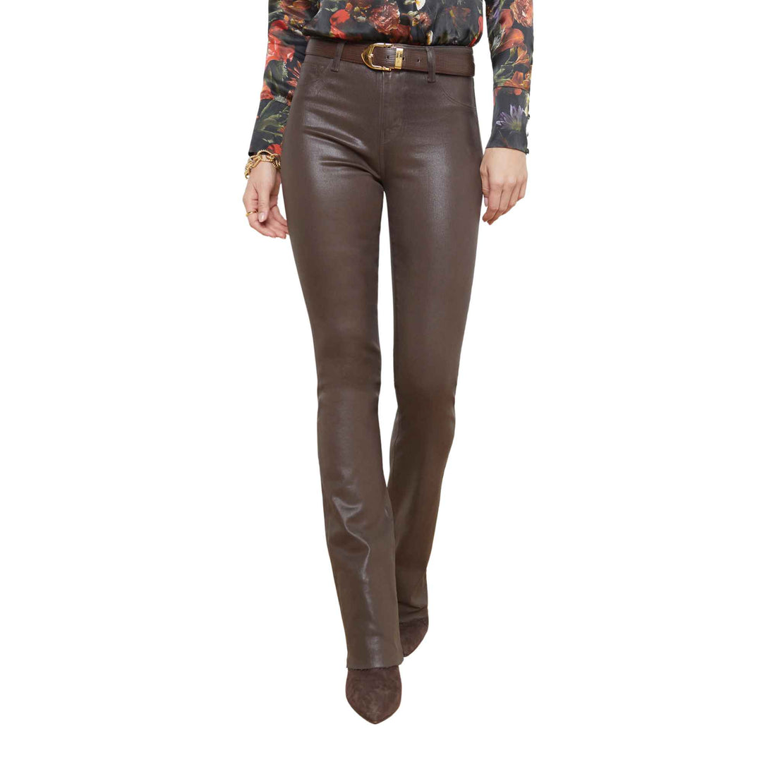 Ruth Espresso Coated Straight-Leg Jean