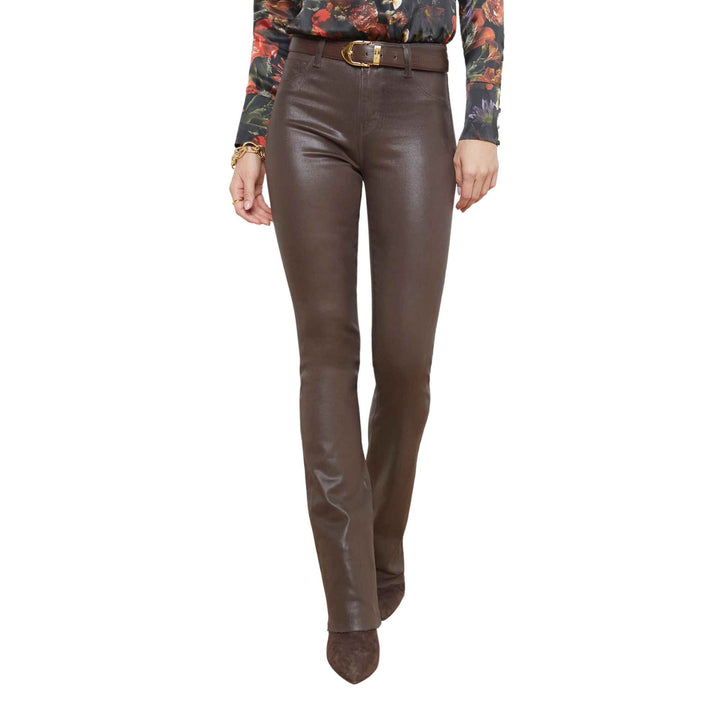 Ruth Espresso Coated Straight-Leg Jean