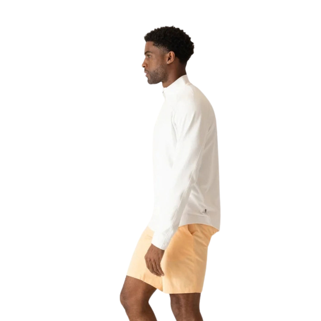 L/S 1/4 Zip - Techno Microlight French Terry in White