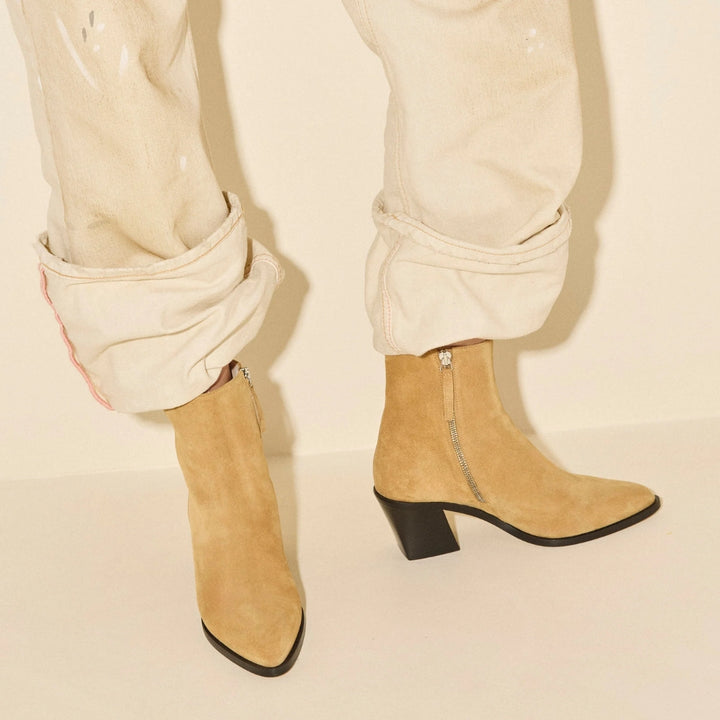 Lacey Ankle Boot in Biscuit Suede