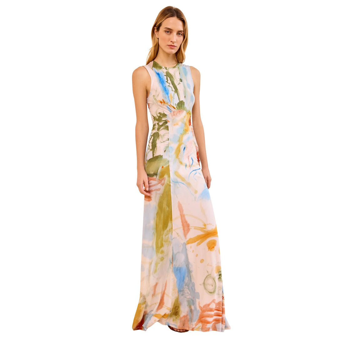 Lana Ruched Jersey Dress in Western Dream